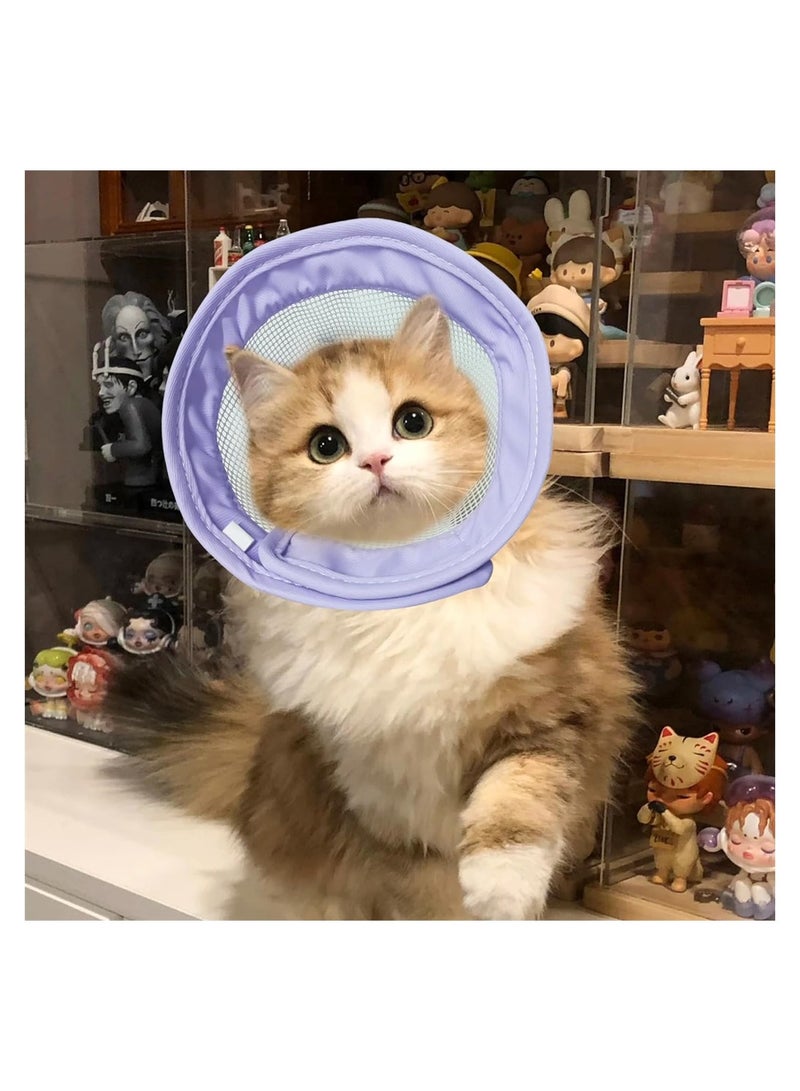 Adjustable Cat Recovery Collar After Surgery Breathable Cat Cones to Stop Licking L - Image 3